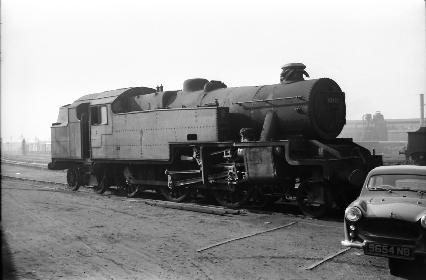 BR Stanier 4MT 2-6-4t in store at Gorton on 22 February 1962.