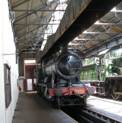 GWR 2-8-0 Heavy Freight 3822 inside the running shed at Didcot Railway Centre 6 May 2013