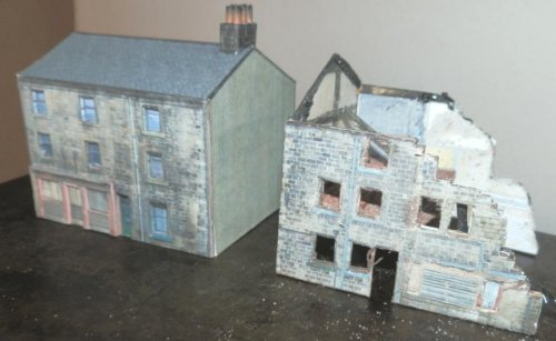 Half demolished house created from downloadable house kit available on Hall-Royd-Junction.co.uk