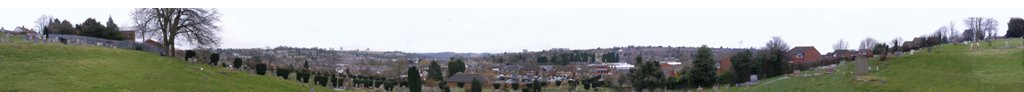 4mm scale Full-length Backscene featuring Chesham, Bucks townscape looking south including Bellingdon Road but with Cemetary Chapel removed