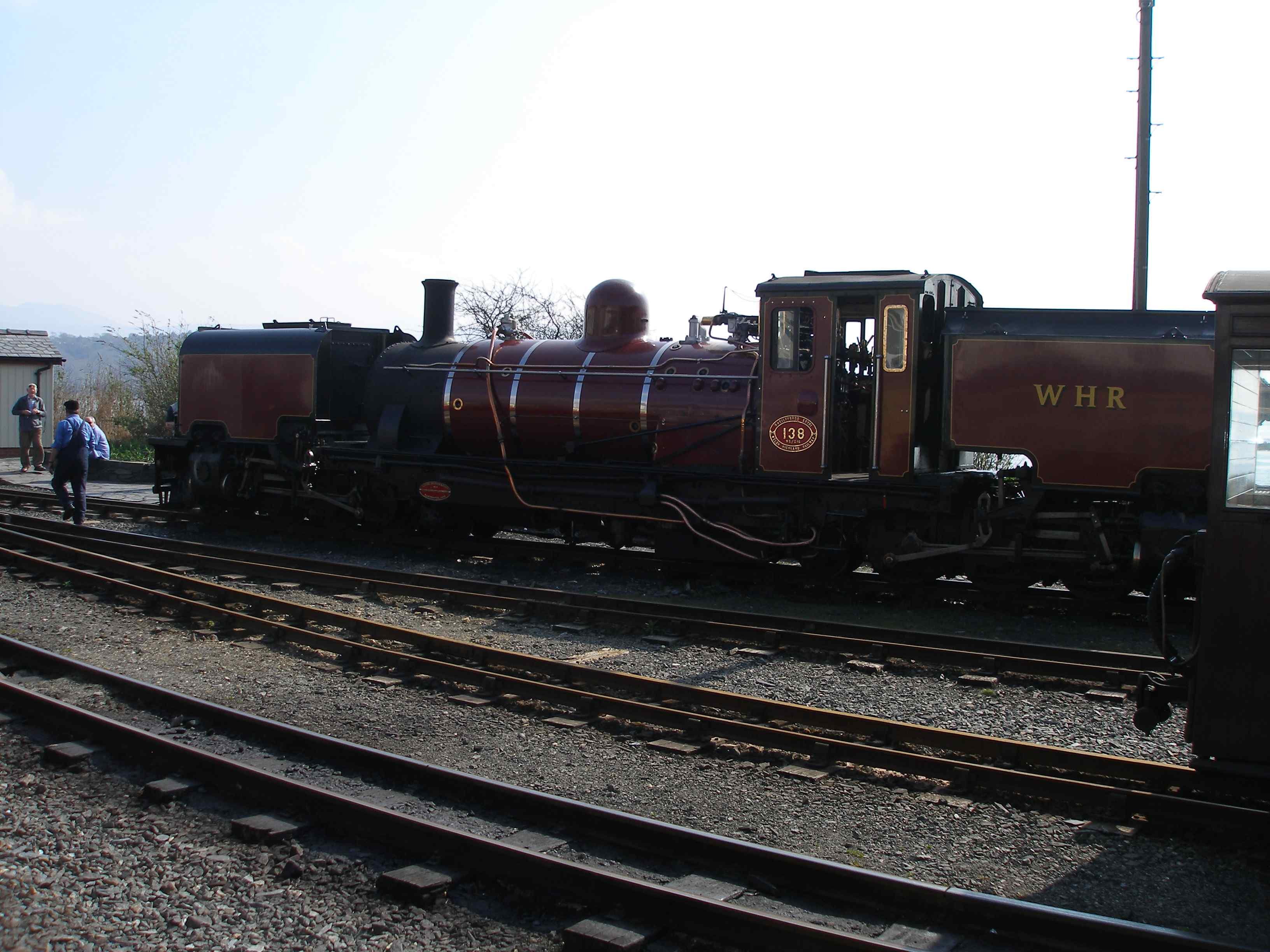 Beyer-Garrett 138 ready to work the second leg of the first Blaenau Ffestiniog-Caernarfon train 25 March 2011 to Caernarfon