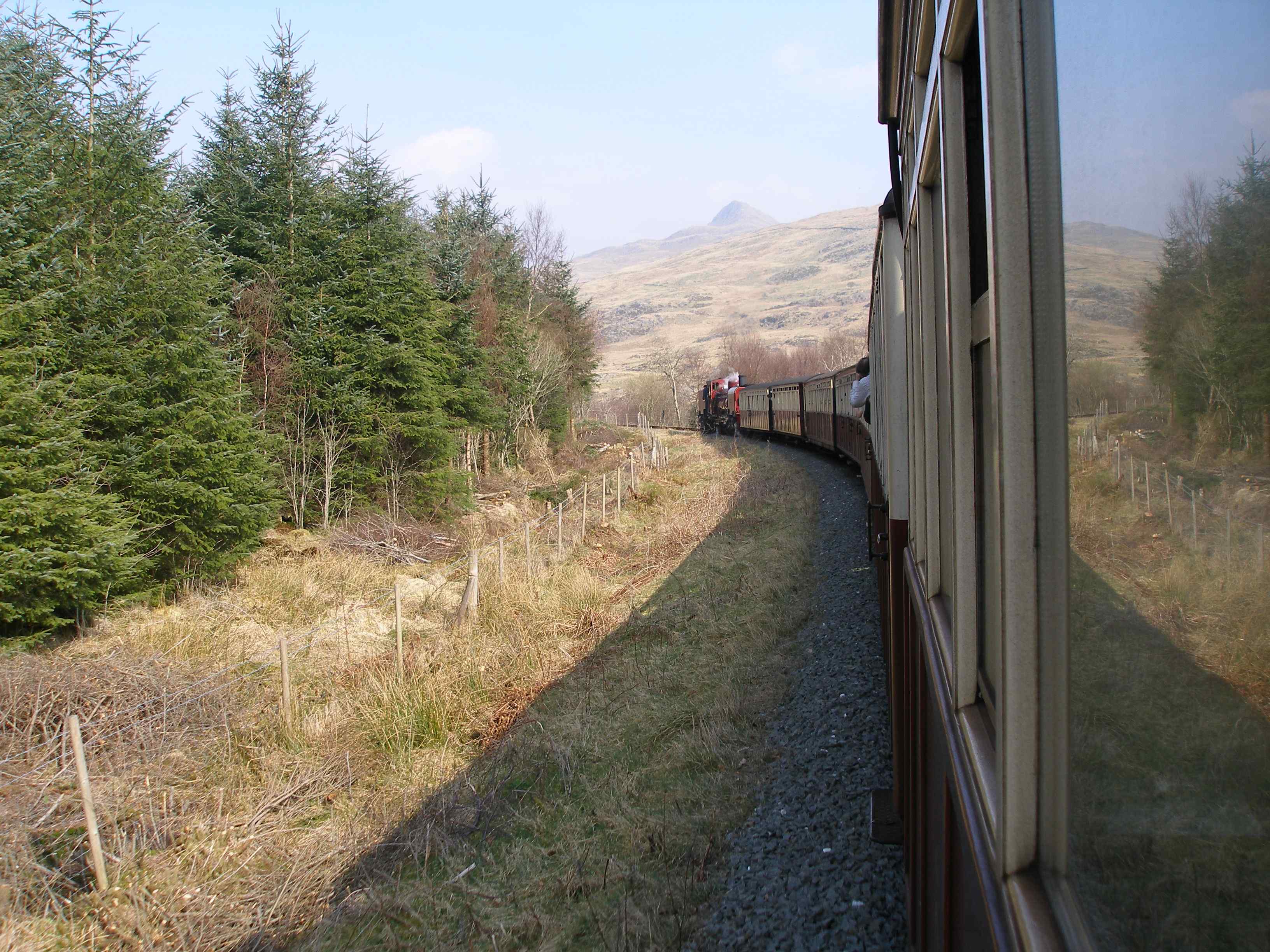 138 and a very clear Snowdon summit from the first Blaenau Ffestiniog-Caernarfon train 25 March 2011