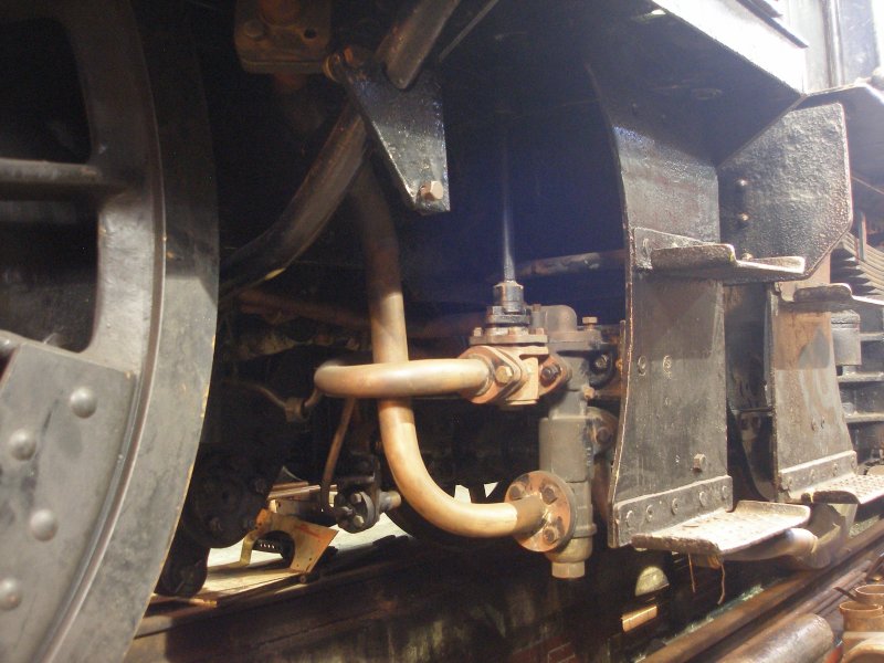 Stanier Black 5 45491 as seen at Loughborough Central, Great Central Railway on 30 December 2014. Detail shot showing piping under driver's side cab.