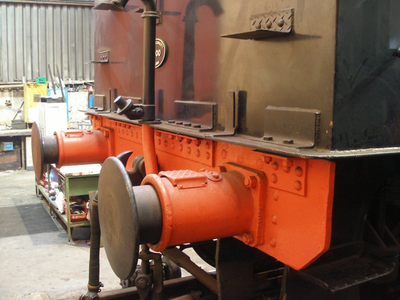 Stanier Black 5 45491 as seen at Loughborough Central, Great Central Railway on 30 December 2014. Detail shot showing tender buffer beam.