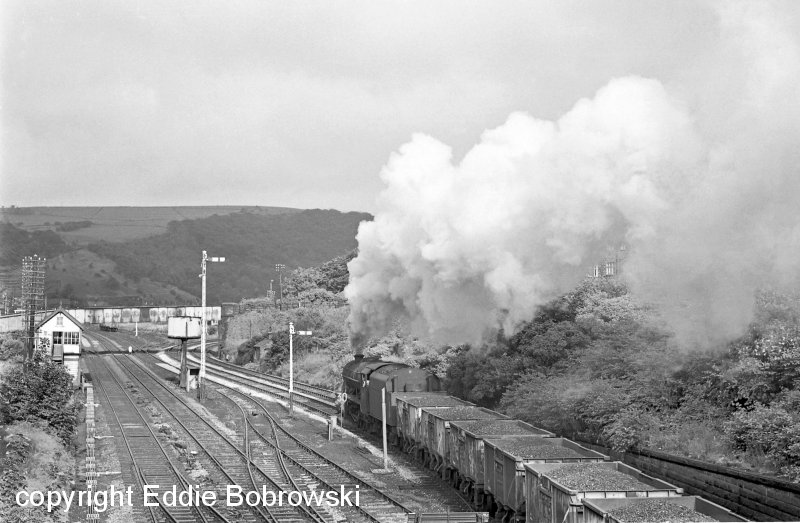 Stanier 8F 48519 takes the line to Stansfield Hall and Rose Grove via Copy Pit in July 1968, photo Eddie Bobrowski
