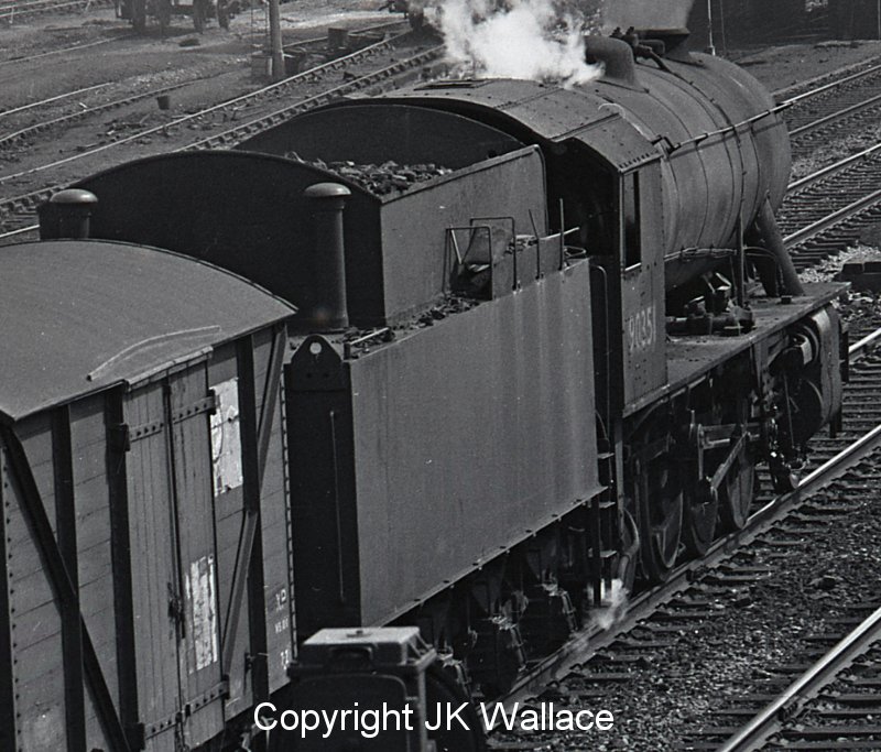 90351 56D Mirfield passing Mirfield M.P.D. on eastbound freight Sat 30/4/66