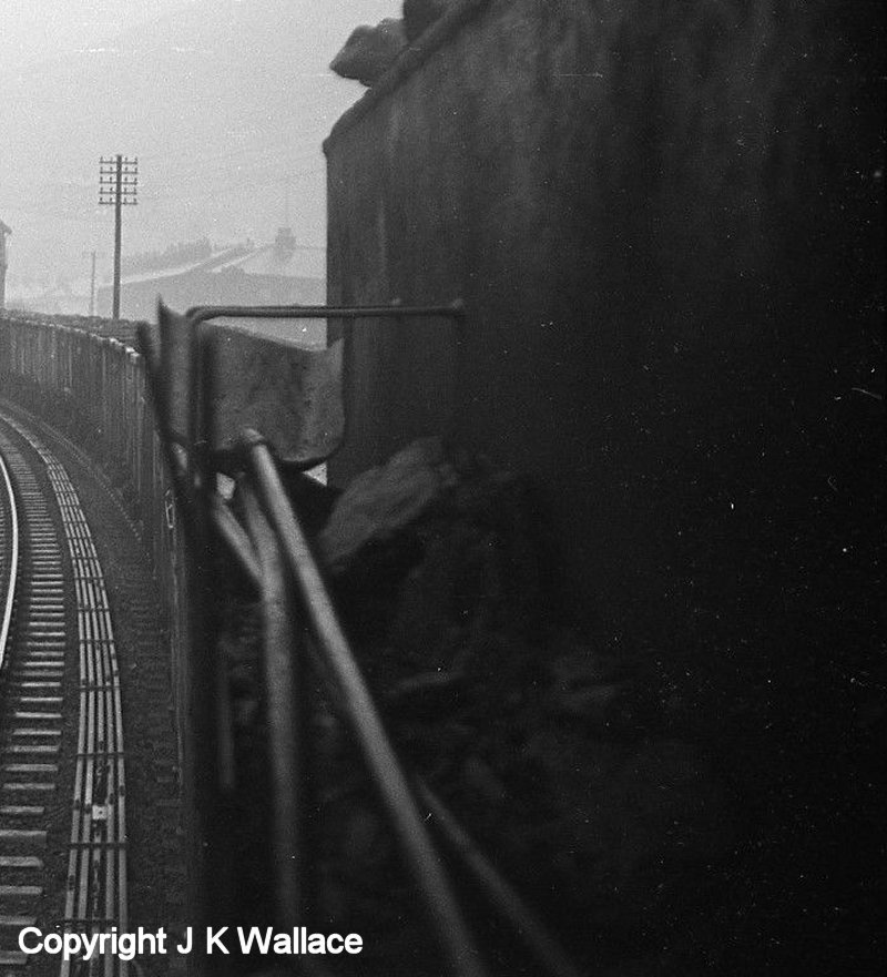 View of the fire iron rack on a WD Austerity 2-8-0 as seen from the cab