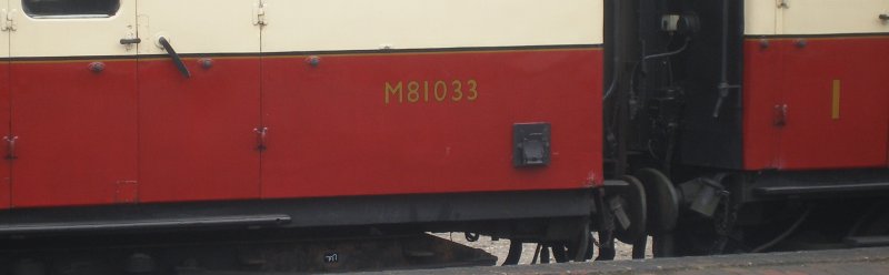 BR Mark 1 in red and cream livery showong old gold lining and letter.