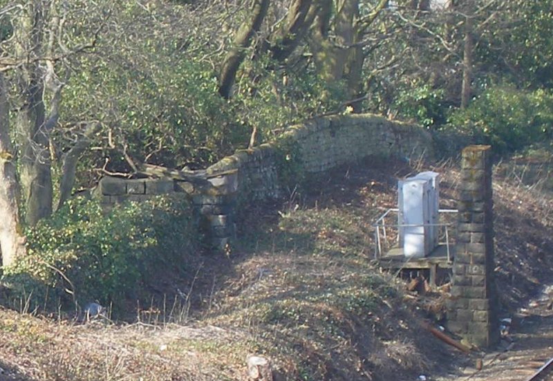 Abutment and pier of Calder Valley main line bridge 109