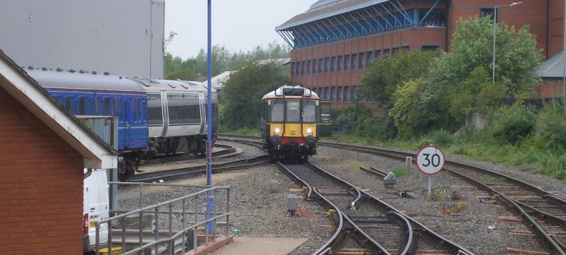 Class 121 on the depot access track at Aylesbury 18 May 2017