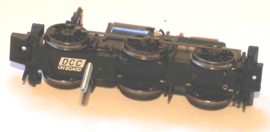 Chassis with bolt inserted through Bachmann Pannier tank keeper plate