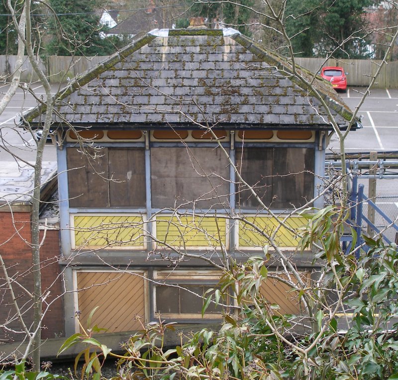 Chorleywood Station signal box, Metropolitan Line, London Underground: front elevation from above