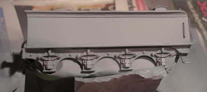 Sutherland Models LYR Class 31 0-8-0 heavy goods tender after being sprayed in grey primer