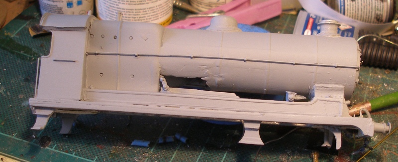 Sutherland Models LYR Class 31 0-8-0 heavy goods loco with final areas to be fettled apparent after spraying with grey primer