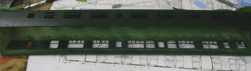 4mm scale Sliver Fox Class 124 Trans-Pennine DMU:  carriage body ready for glazing strip to be added