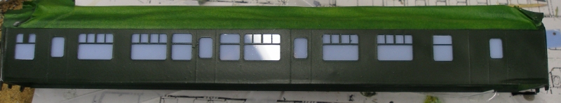 4mm scale Sliver Fox Class 124 Trans-Pennine DMU: glazing strip glued into position