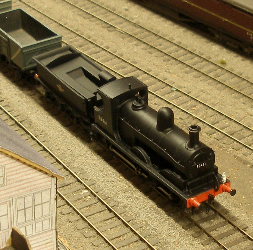 AJModels LYR Aspinall Class 27 0-6-0 body and tender kit:  the model of Sowerby Bridge's 52461 is seen on the Down Calder Valley passing Hall Royd Junction signal box with a short pick-up freight returning from Walsden.