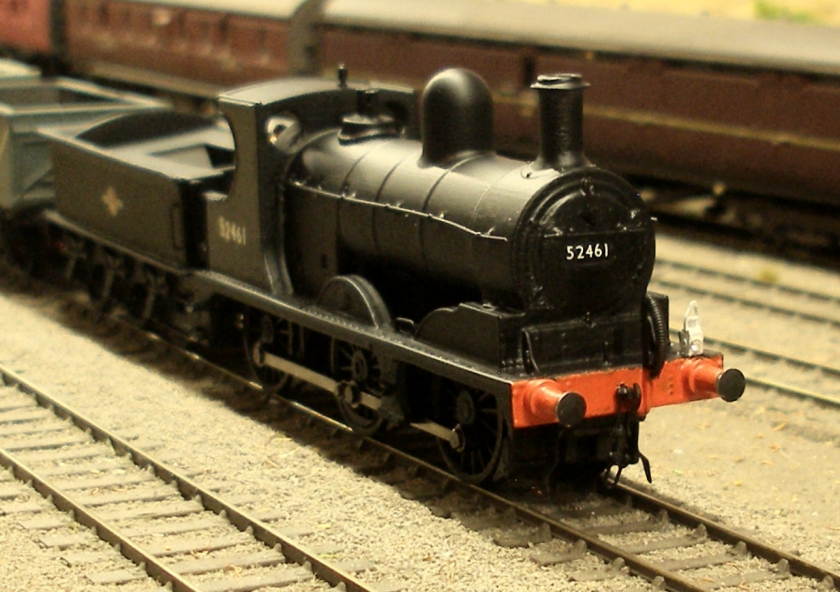 AJModels LYR Aspinall Class 27 0-6-0 body and tender kit:  the model of Sowerby Bridge's 52461 is seen on the Down Calder Valley passing Hall Royd Junction signal box with a short pick-up freight returning from Walsden.