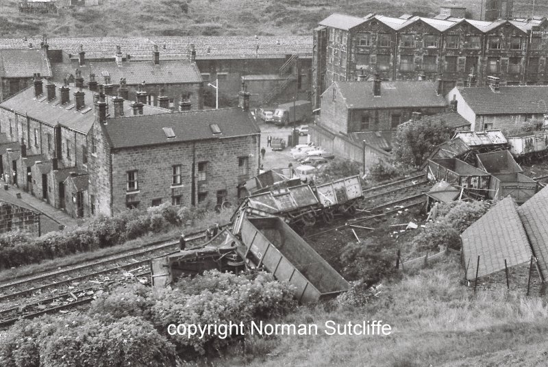 Cornholme Crash 16 August 1967: clear-up operations in progress.