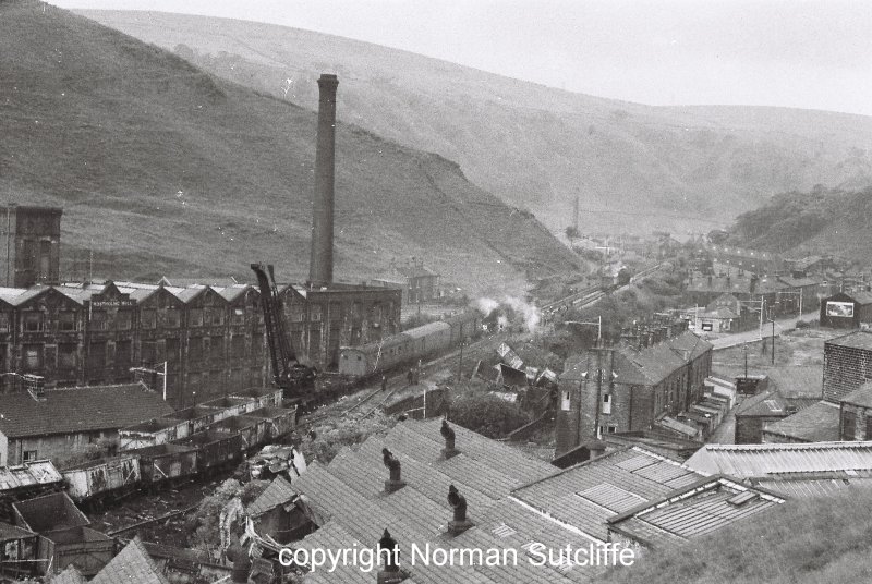 Cornholme Crash 1967: clear-up operations in progress.