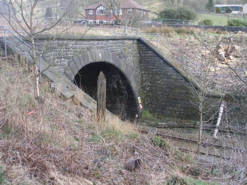 Dean Royd Tunnel (cut and cover) southern portal as photographed on 25 March 2016.