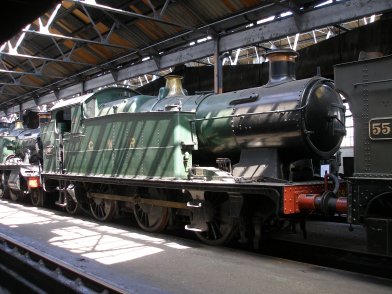 GWR 0-6-2T 6697 inside the running shed at Didcot Railway Centre 6 May 2013