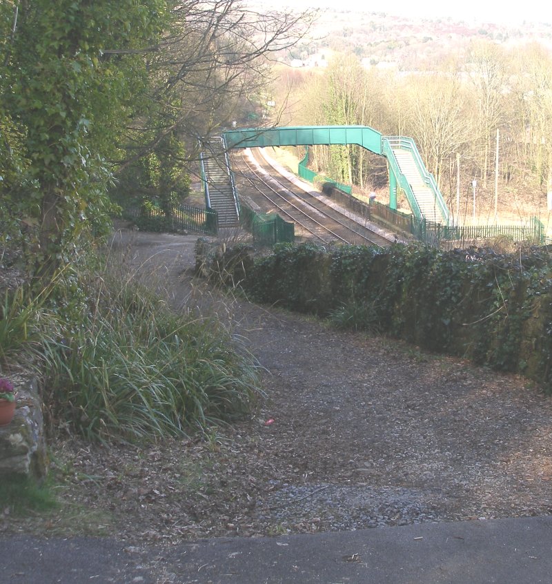 Calder Valley Dobroyd Crossing Footbridge Bridge 102A from above