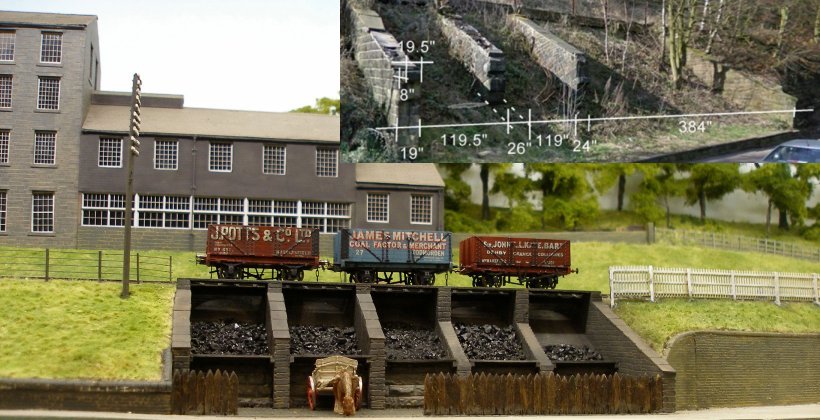 Eastwood Model Railway: comparison of model and prototype. The coal drops then and now.