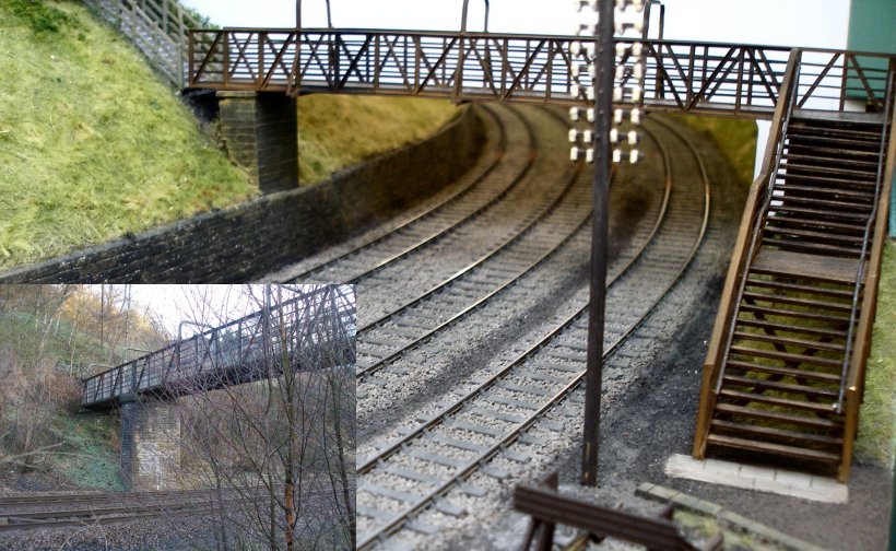 Eastwood Model Railway: comparison of model and prototype. Bridge 117 then and now