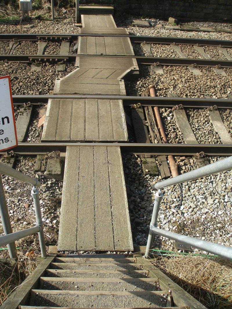 Calder Valley Main Line Light Bank Foot Crossing photographed on 25 March 2016