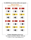 Sheet of OO scale GWR signal transfers for steel ribbed arms.