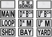 Alternative screens for the GW route indicator transfer sheet.