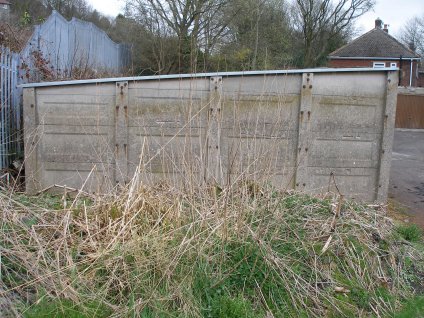 Prototype block of pre-cast concrete garages at Hall Royd