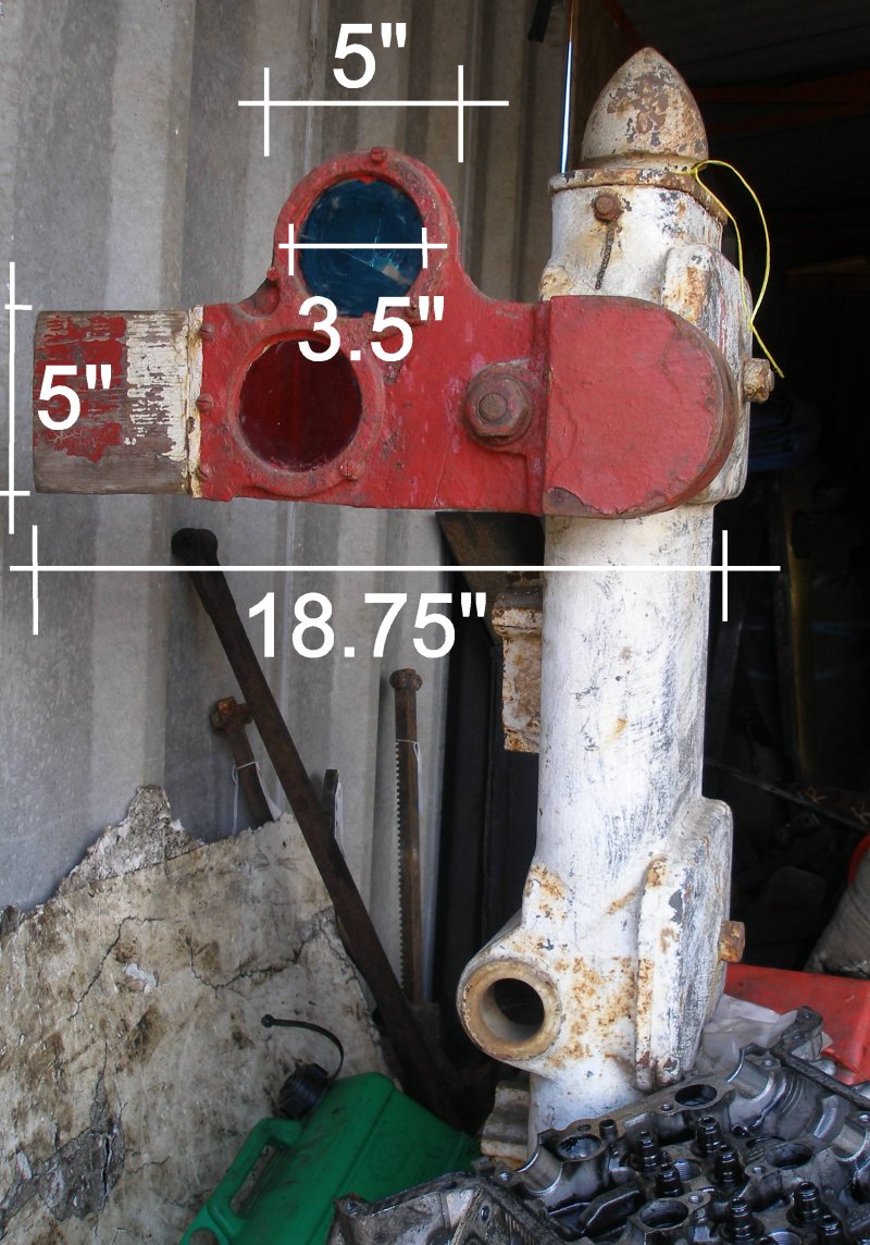 Front of L&YR 2-arm low pressure pneumatic ground signal as seen in store at Llanuwchllyn 16 July 2015 with dimensions