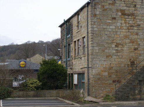 80-82 Halifax Road, Todmorden, three quarters rear view April 2013