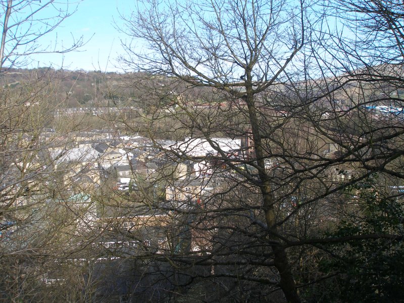 Todmorden triangle from above Lover's Walk, Todmorden 25 March 2016.