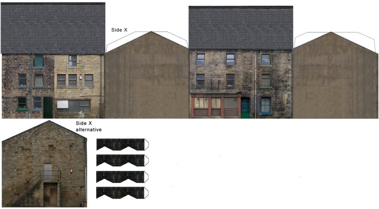 Thumbnail of free downloadable PDF full-colour model railway card construction kit of 80 Halifax Road, Todmorden
