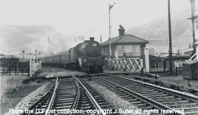 ex_LMS Jubilee 45585 at Portsmouth station with an excursion train in the late 1960s