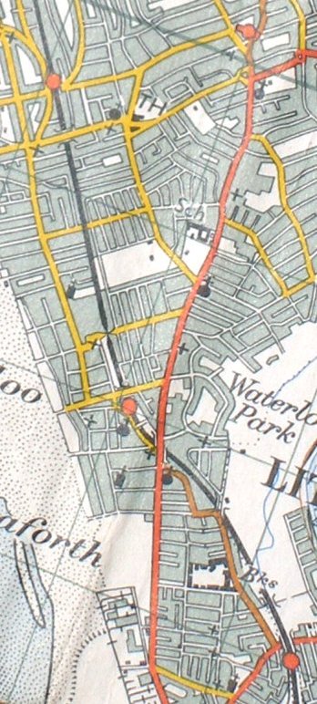 Ordnance Survey map 1961 showing railway line from Blundellsands & Crosby to Seaforth & Litherland station