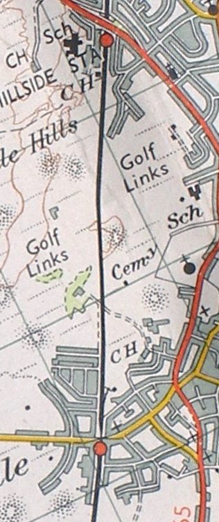 Ordanance Survey Map Sheet 100 showing Hillside to Ainsdale section of the Southport-Liverpool line c. 1961