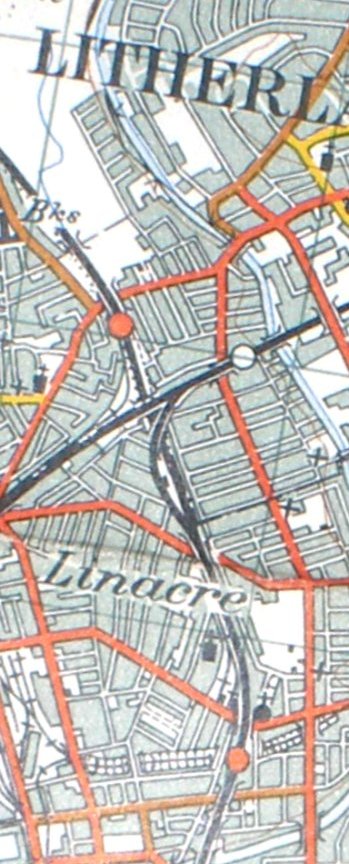 Section from the Ordnance Survey Map 1961 showing railway lines at Seaforth & Litherland.