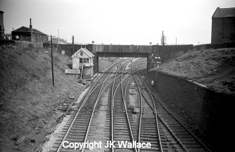 Low Moor No. 1 signal box and tunnel mouth 