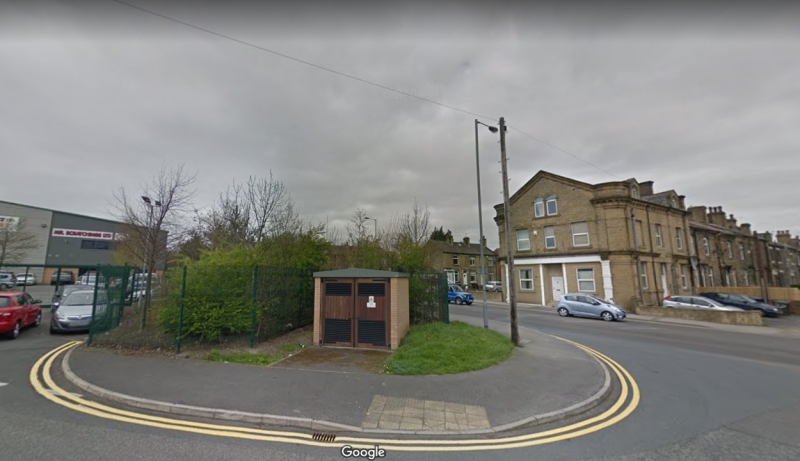 First and Second Street, Low Moor, showing site of tramway level crossing on Chapel Street