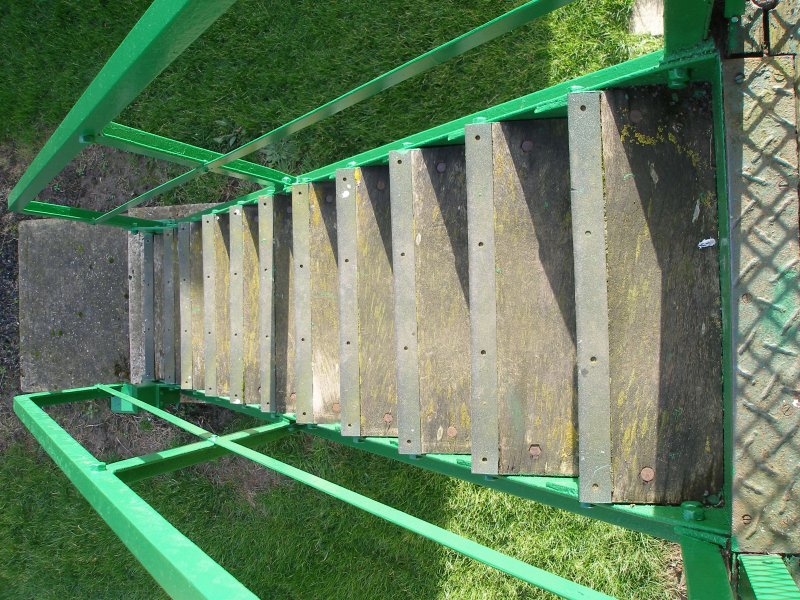 Mangapps Farm Railway Museum Great Eastern Railway signal box February 2015 staircase looking down