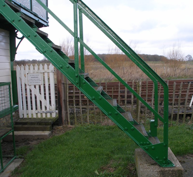 Mangapps Farm Railway Museum Great Eastern Railway signal box February 2015 staircase