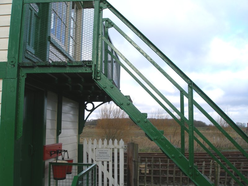 Mangapps Farm Railway Museum Great Eastern Railway signal box February 2015 staircase