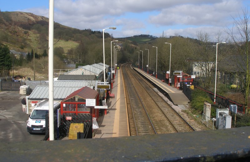 Walsden Station from Footbridge (Bridge 98) surveyed on Friday 25 March 2016.