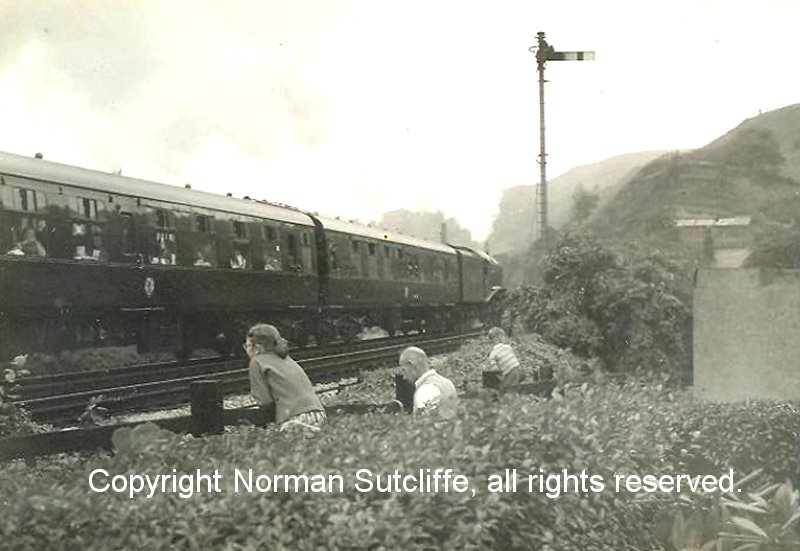 60022 A4 'Mallard' moves away from Cornholme signal box with the 'Northern Rubber' special: photo courtesy of Norman Sutcliffe.