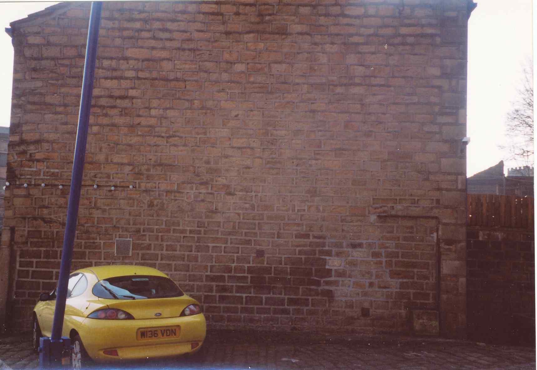 41 - 43 Burnley Road, Todmorden; end gable taken from under the viaduct 
