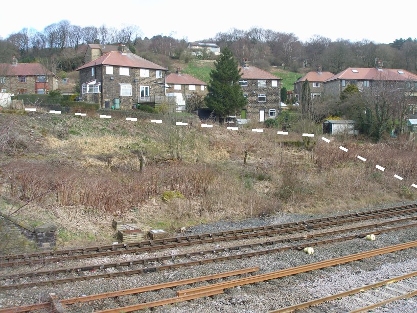 Hall Royd Road Todmorden original alignment leading to level crossing